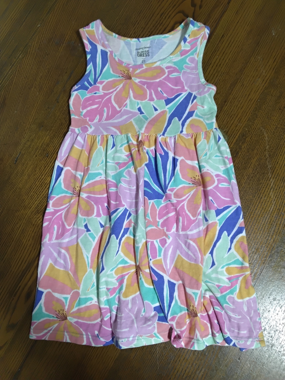 Jumping Beans All-Day-Play Dress Floral Dress in Pink & Blue Size 2T